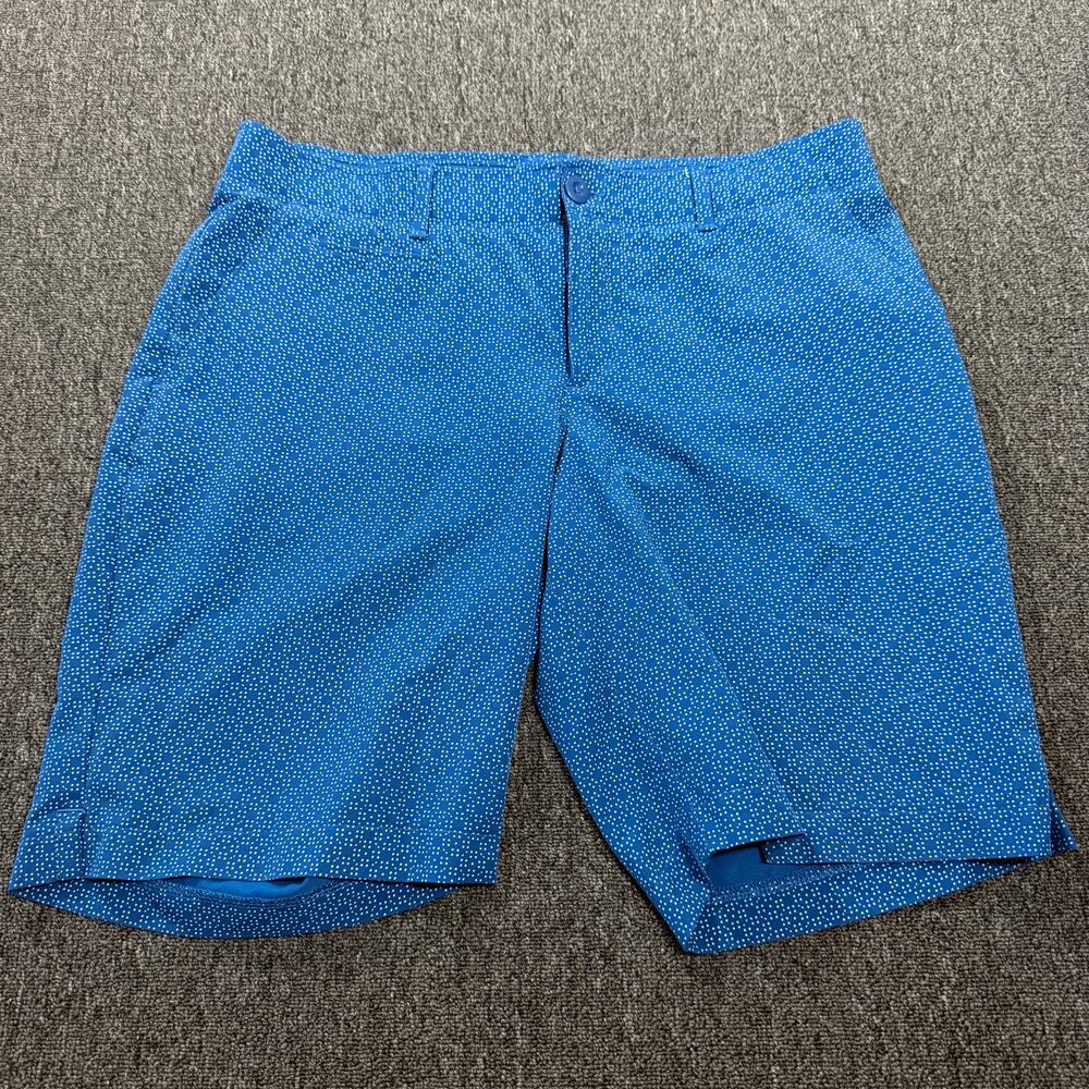 Under Armour Blue Dotted Fitted Golf Shorts Women's Size 12 Large